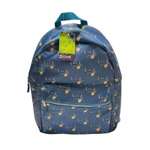 Disney Lilo & Stitch Blue Pineapple All Over Print Backpack Faux Leather ASTV